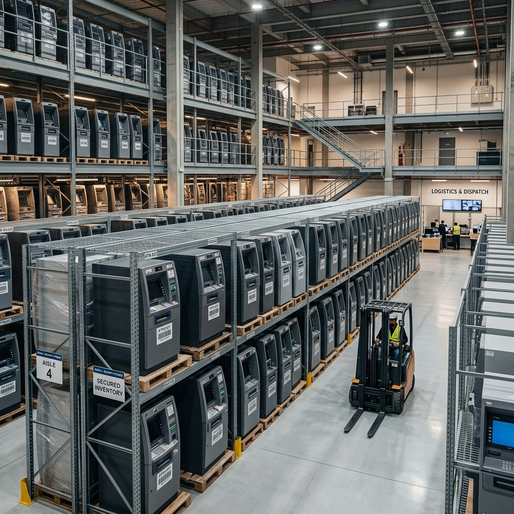 Smart warehouse facility with high-value ATM stock